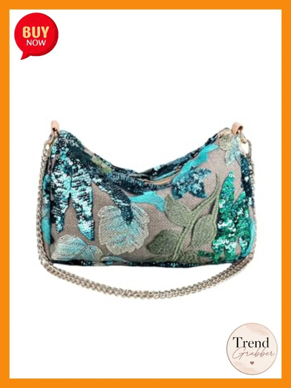 Sequin Floral Embroidery Beaded Clutch Crossbody Bag Evening Wedding Party Purse